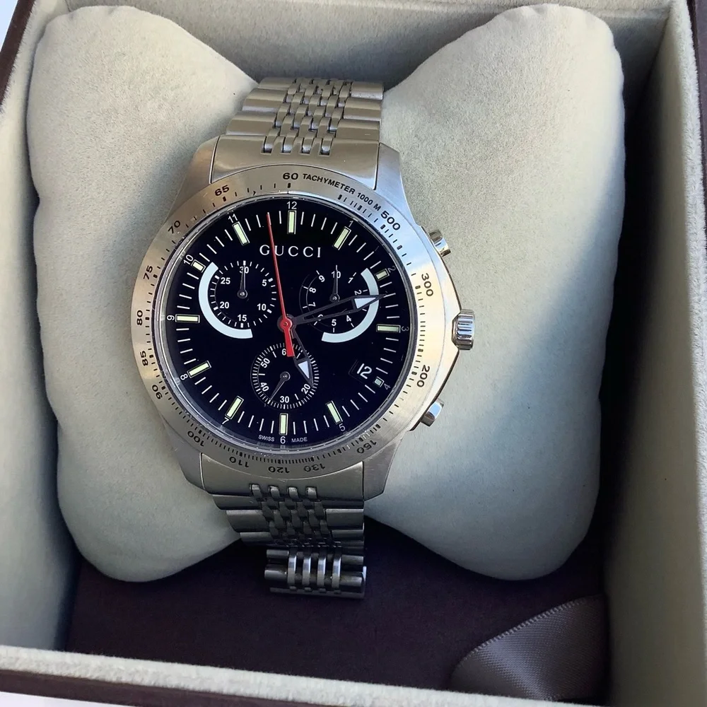 Mens Gucci Silver Stainless Steel Watch 🌟BEAUTIFUL ❤️‍🔥